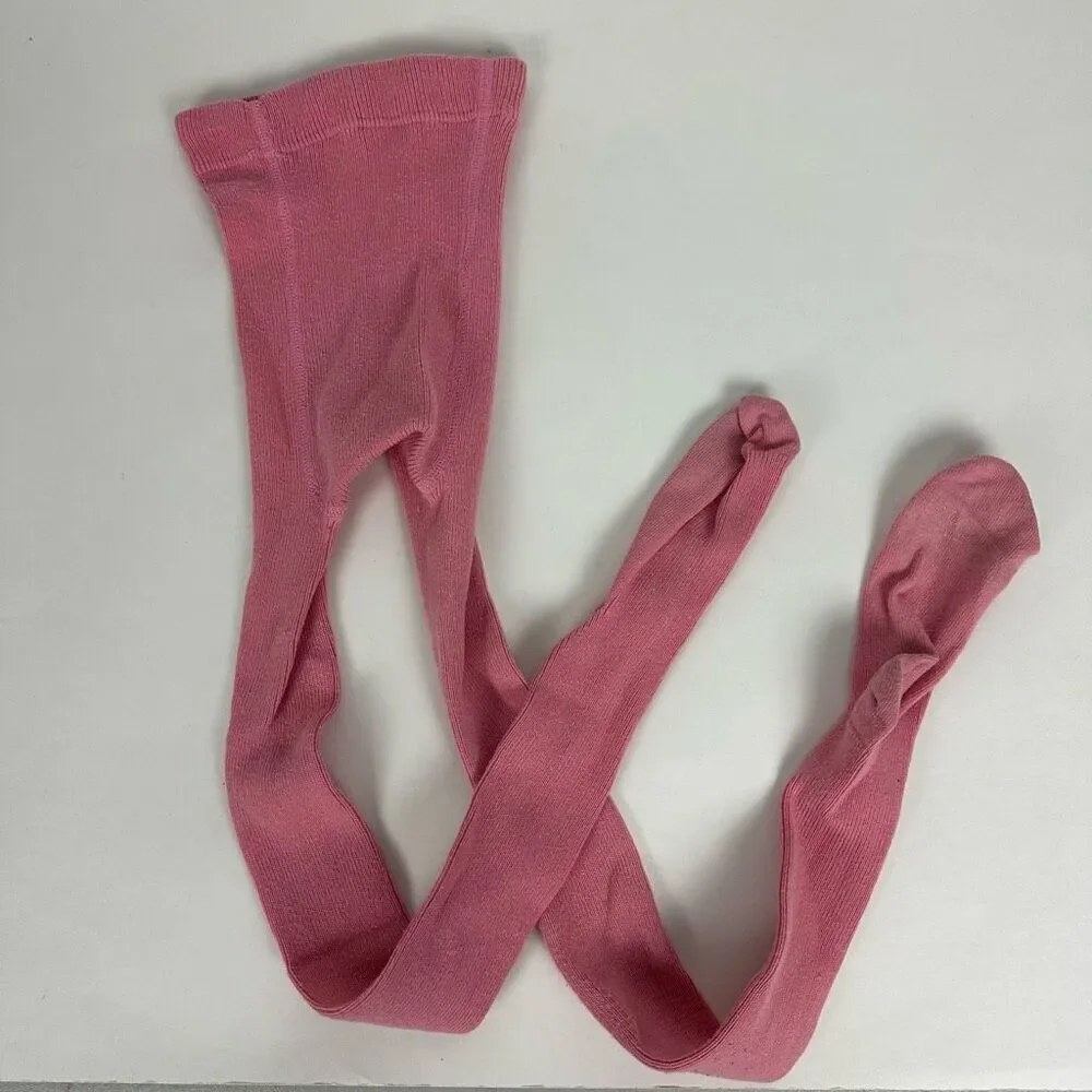 Hanna Andersson Girls Pink Footed Tights size 120 / 6